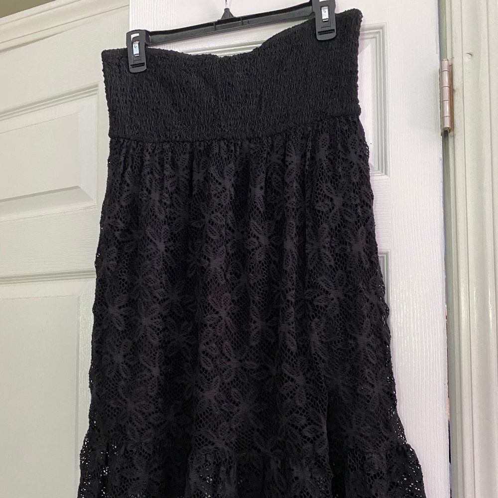 Black Lace Strapless Dress or Cover Up